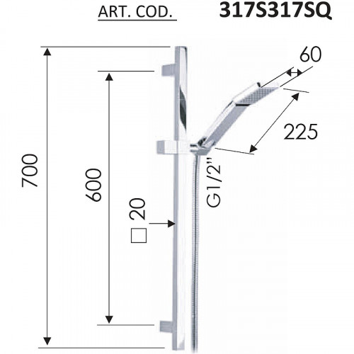 Душевой гарнитур Remer 317S317SQ Хром латунь на стену