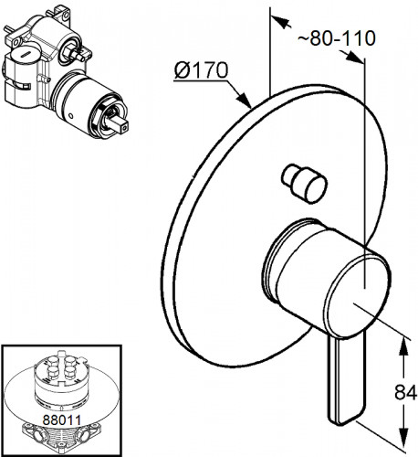 Смеситель для душа Kludi Zenta 386500575 Хром латунь встраиваемый