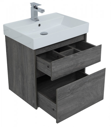 Тумба с раковиной Aquanet Nova Lite 60 245241 подвесная Дуб рошелье МДФ / ЛДСП