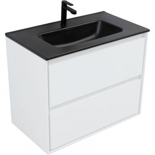 Тумба под раковину Aquanet Милан 80 336369 подвесная Белый глянец МДФ / ЛДСП
