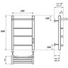 Электрический полотенцесушитель Point Афина PN04846PW П3 400x600 с полкой, диммер справа Белый