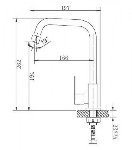 Кран для одного типа воды Haiba HB4182 Нержавеющая сталь