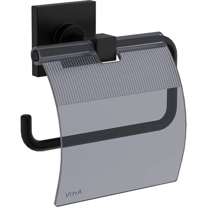 Держатель туалетной бумаги Vitra Root A4480436 с крышкой Черный матовый