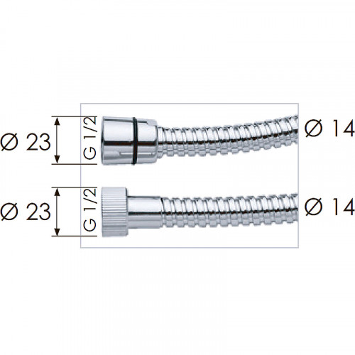 Душевой шланг Remer 332CN150 Хром Белый глянец