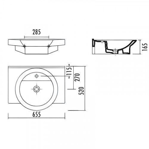 Раковина Creavit Wing 65 WN065.00000 Белая фарфор подвесная