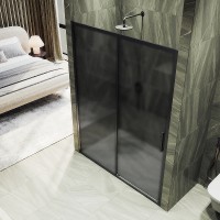 Душевая дверь Maybah Glass MGD-1288-6 1200x1950 раздвижная профиль Черный стекло графитовое матовое