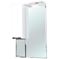 Зеркало со шкафом Bellezza Альфа 55 L 4618808002018 с подсветкой Белое МДФ / ЛДСП, стекло