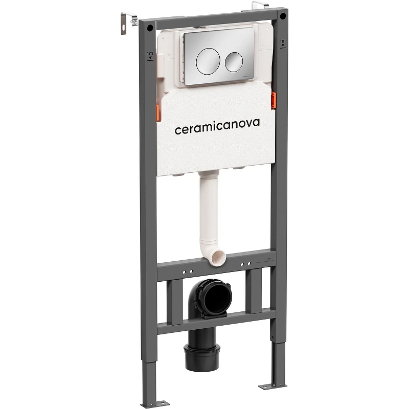 Инсталляция Ceramicanova Balance CN121001CH для унитаза с клавишей смыва Хром глянцевый пластик