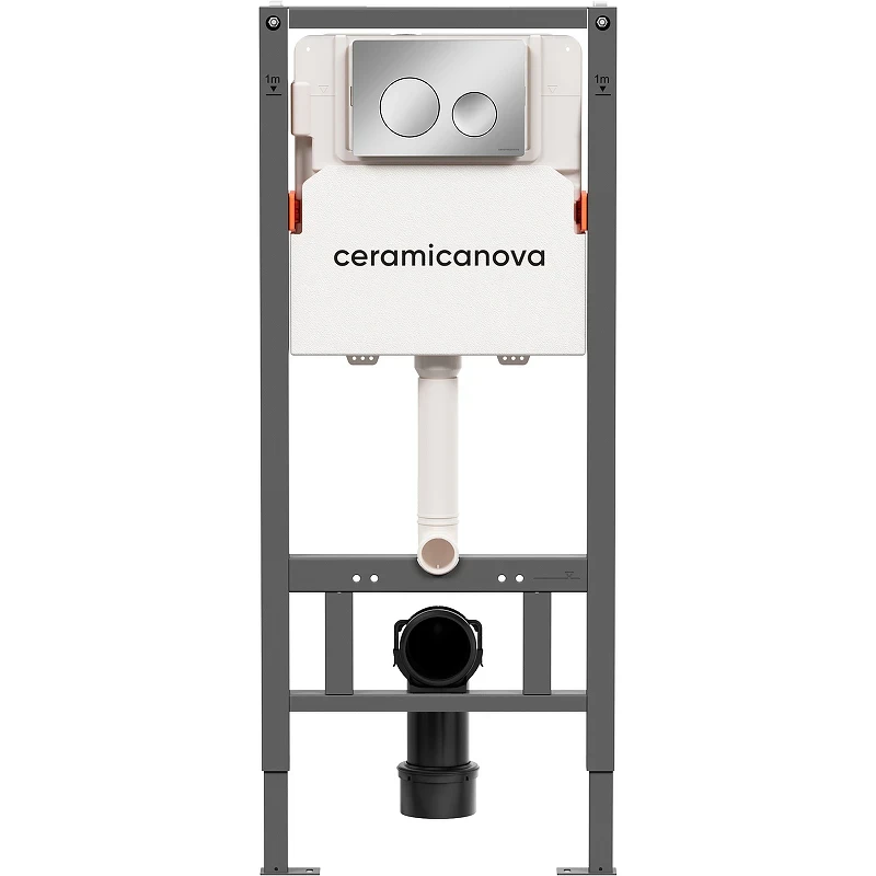 Инсталляция Ceramicanova Balance CN121001CH для унитаза с клавишей смыва Хром глянцевый пластик