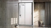 Душевая дверь Veconi Vianno VN-72B 110 VN72B-110-01-C4 профиль Черный матовый стекло прозрачное