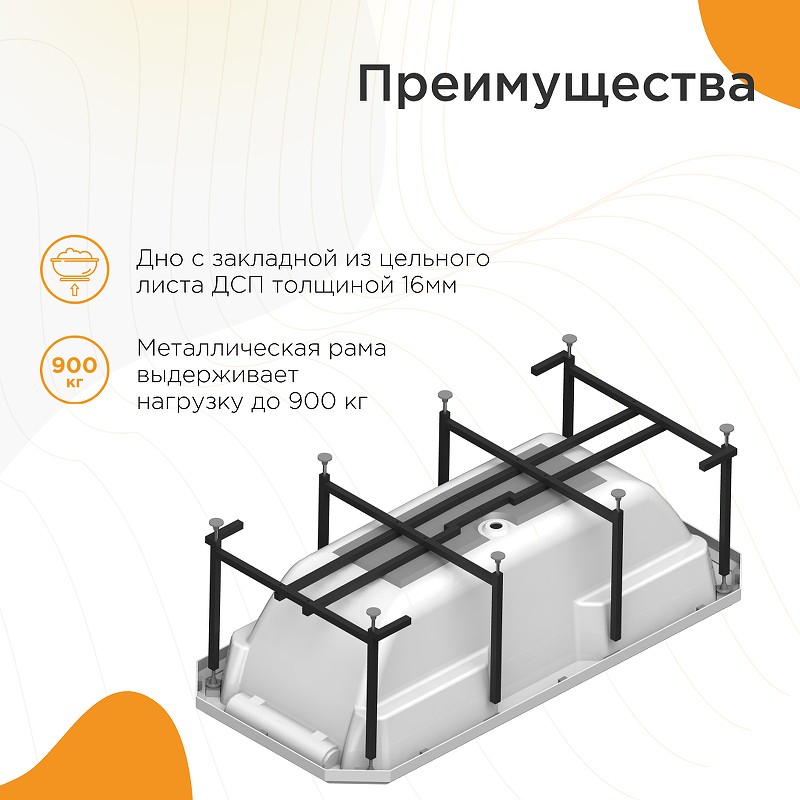 Акриловая ванна Radomir Fra Grande Фернандо 190x90 4-01-4-0-1-421 Бронза без гидромассажа