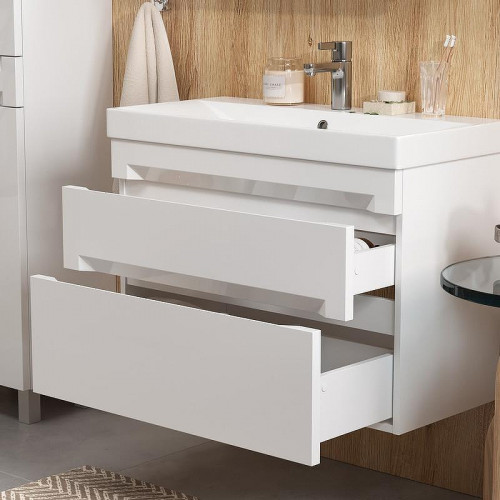 Тумба под раковину Equil Corner 80 tpCRNR80.2Y-06 подвесная цвет Белый