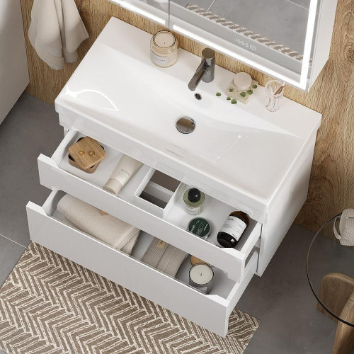 Тумба под раковину Equil Corner 80 tpCRNR80.2Y-06 подвесная цвет Белый