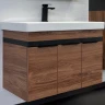 Тумба с раковиной Comforty Соло 90 00-00010979 подвесная Дуб темно-коричневый МДФ / ЛДСП
