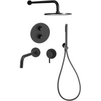 Комплект смесителей Paffoni Light KITLIQ018NO006 Черный матовый латунь