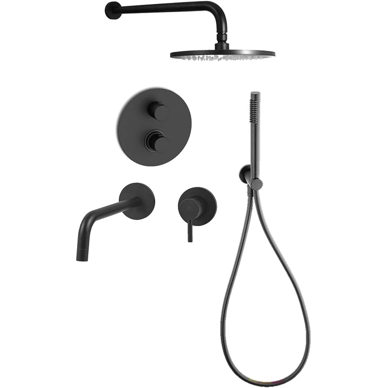 Комплект смесителей Paffoni Light KITLIQ018NO006 Черный матовый латунь