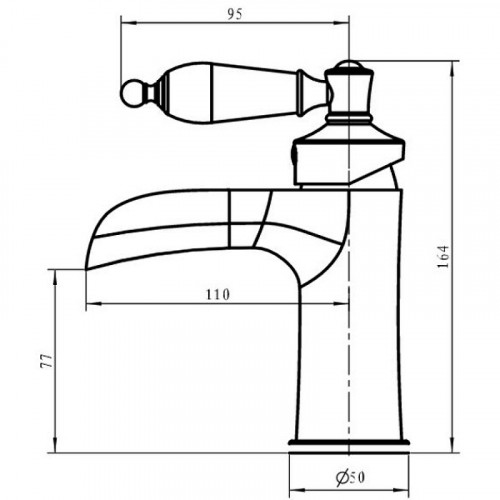 Смеситель для раковины Boheme Vogue 221-MR-W Хром латунь