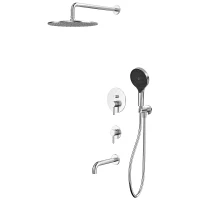Душевая система Whitecross Y brushed nickel YSET07TOPNIB Брашированный никель латунь встраиваемый