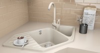 Кухонная мойка Ulgran Classic U-409-310 Серая искусственный камень (литьевой мрамор) встраиваемый