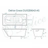 Чугунная ванна Delice Grace 170x70 DLR230643-AS без отверстий под ручки с антискользящим покрытием