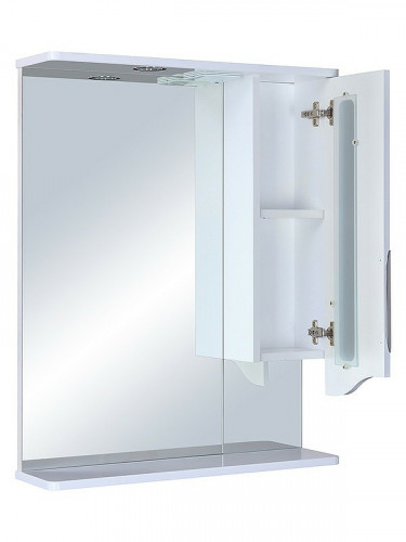Зеркало со шкафом Runo Толедо 75 R 00000001041 с подсветкой Белое МДФ / ЛДСП, стекло