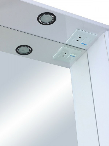 Зеркало со шкафом Runo Толедо 75 R 00000001041 с подсветкой Белое МДФ / ЛДСП, стекло