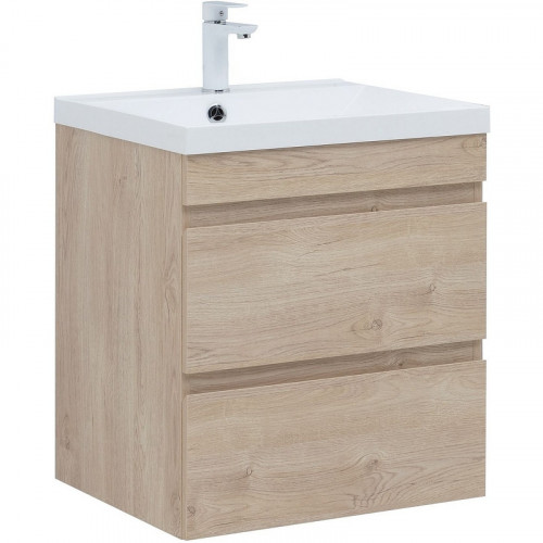 Тумба под раковину Aquanet Нота New 58 334197 подвесная Дуб светлый МДФ / ЛДСП