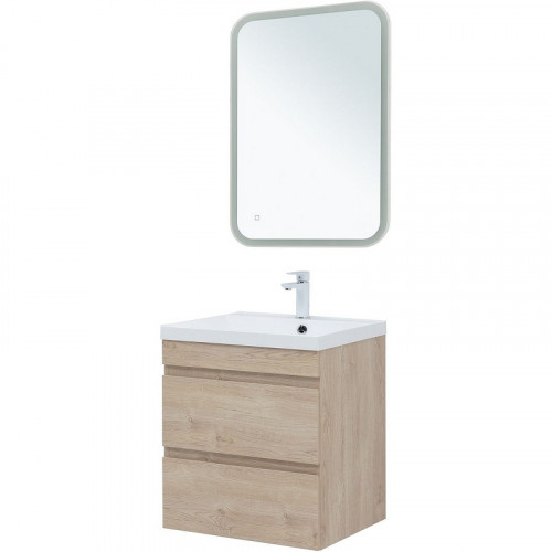 Тумба под раковину Aquanet Нота New 58 334197 подвесная Дуб светлый МДФ / ЛДСП