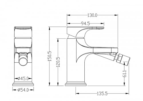 Смеситель для биде Boheme Spectre 456-MG цвет Золото матовое