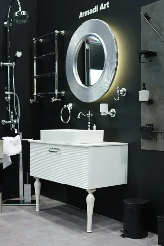 Зеркало Boheme Armadi Art Shine 82 528-W Light с подсветкой Белое стекло