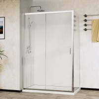 Душевой уголок Vincea City 110x90 VSR-5CT9011CL профиль Хром стекло прозрачное