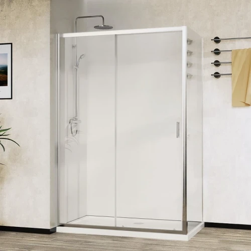 Душевой уголок Vincea City 110x90 VSR-5CT9011CL профиль Хром стекло прозрачное