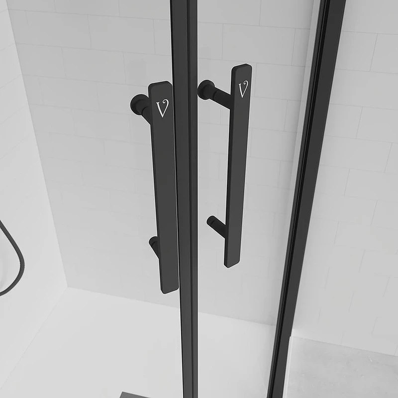 Душевой уголок Veconi Evo 200 B 100х80 E2-B-10080-01-C9 профиль Черный матовый стекло прозрачное
