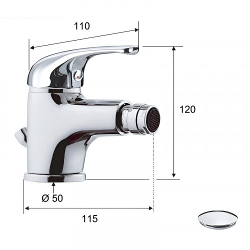 Смеситель для биде Remer Серия 35 F202 Хром латунь