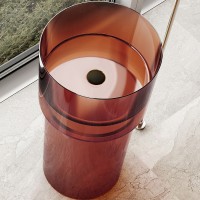 Раковина Abber Kristall 45 AT2701Opal Коричневая полиэфирная смола напольный