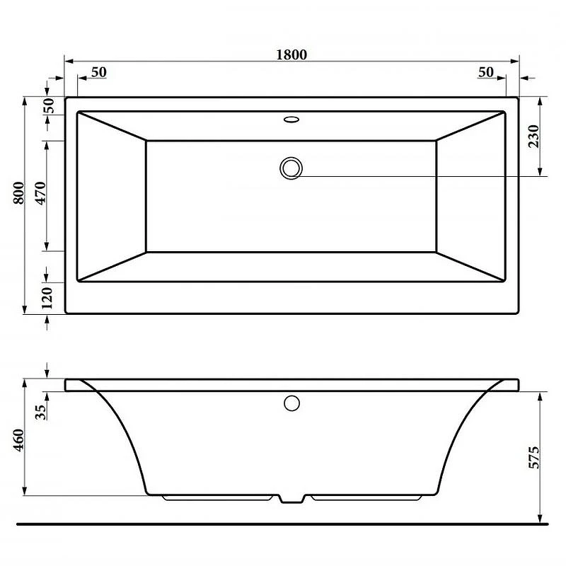 Акриловая ванна Berges Tari 180x80 050031 без гидромассажа
