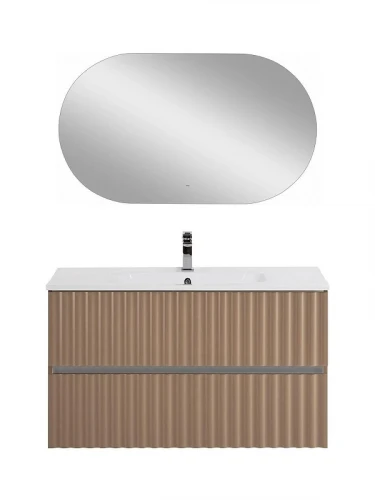 Тумба под раковину Art&Max Elegant 100 AM-ELEGANT-1000-2C-SO-CM-LED подвесная цвет Капучино матовый