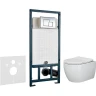Унитаз с инсталляцией Ceramicanova Play CN3001 + WeltWasser WW Marberg 507 10000005949+10000005953 с сиденьем Микролифт с клавишей смыва Хром глянцевый