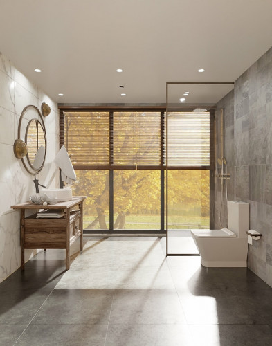 Унитаз компакт AQUAme AQM1005 без бачка с сиденьем Микролифт фаянс напольный