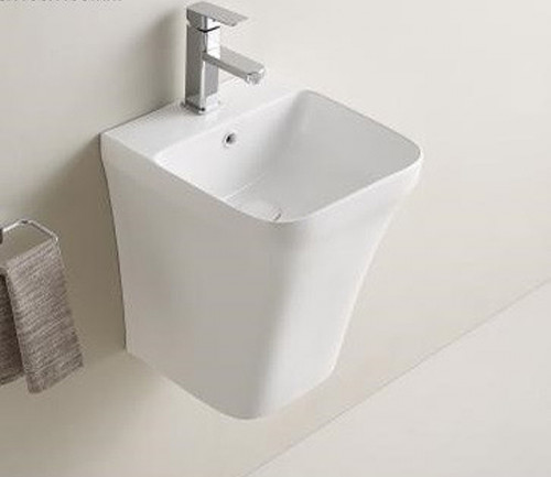 Раковина CeramaLux 36 500P Белая глянцевая фаянс подвесная