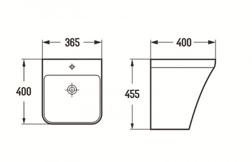 Раковина CeramaLux 36 500P Белая глянцевая фаянс подвесная
