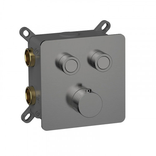 Смеситель для душа AQUAme AQM8811GM с термостатом цвет Шлифованный металл