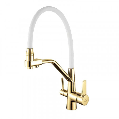 Смеситель для кухни Rose R558E цвет Золото Белый