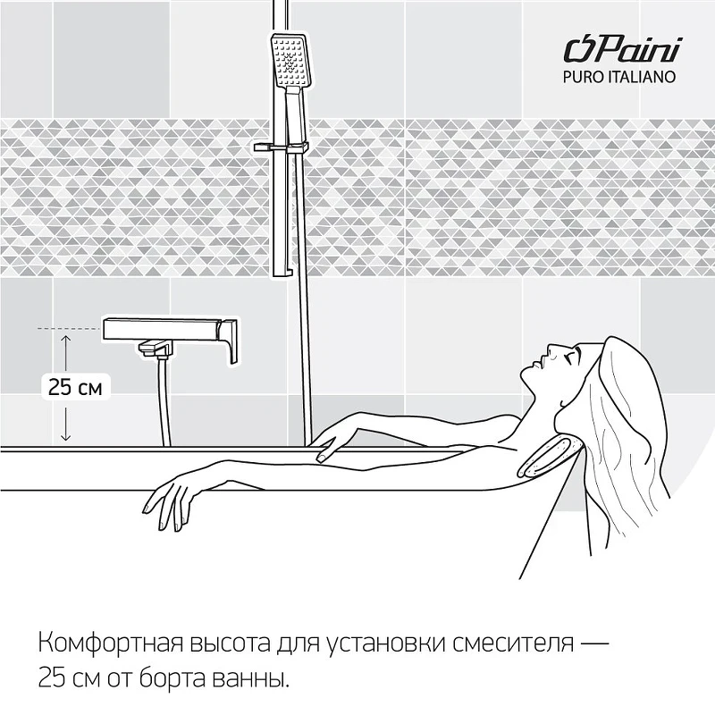 Смеситель для ванны Paini Fortis 06CR112LM Хром