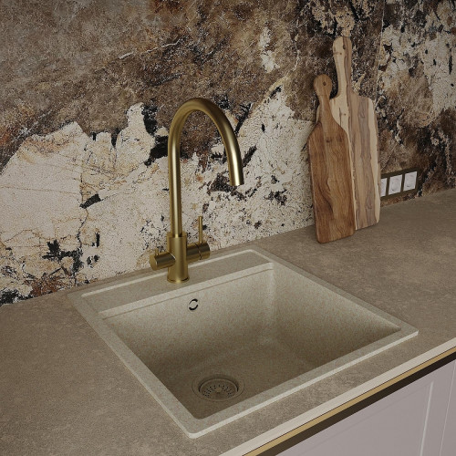 Смеситель для кухни Oliveeka KS OL-458022-BG цвет Золото матовое