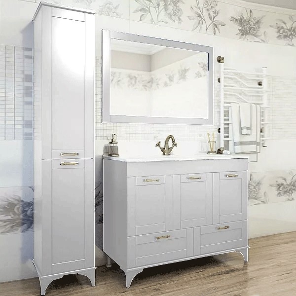 Тумба с раковиной Sanflor Ванесса 105/2 С0002145 Белая МДФ / ЛДСП