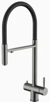Смеситель для кухни Knotlor Infinity SS-16/GM цвет Вороненая сталь