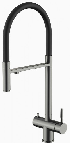 Смеситель для кухни Knotlor Infinity SS-16/GM цвет Вороненая сталь