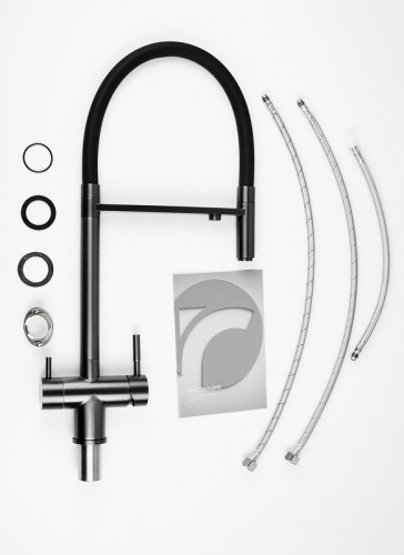 Смеситель для кухни Knotlor Infinity SS-16/GM цвет Вороненая сталь