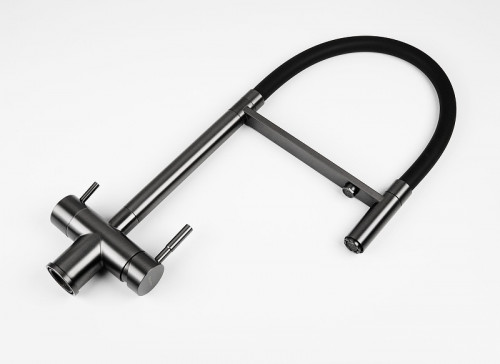 Смеситель для кухни Knotlor Infinity SS-16/GM цвет Вороненая сталь